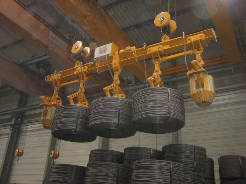 Drahtcoilzange, Drahtcoil-Innenzange, Drahtcoil-Außenzange, Drahtcoil-heber, Drahtcoil-Greifer, Drahtcoiltraverse, Lastaufnahmemittel