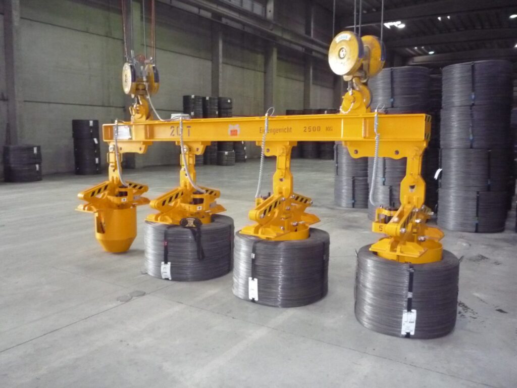 Drahtcoilzange, Drahtcoil-Innenzange, Drahtcoil-Außenzange, Drahtcoil-heber, Drahtcoil-Greifer, Drahtcoiltraverse, Lastaufnahmemittel