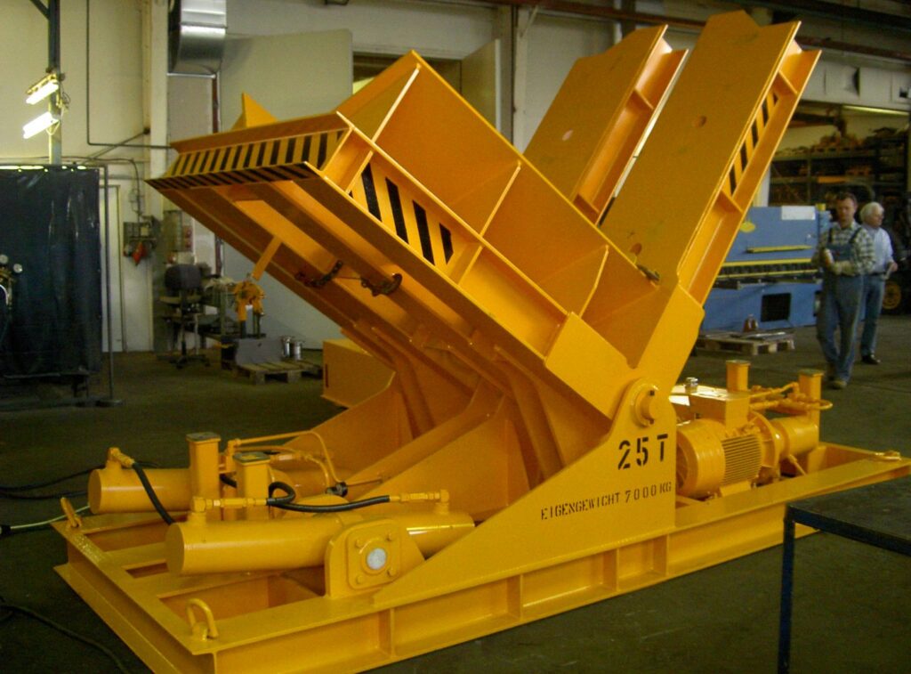 Tilting table, upender, turning unit, turning table, blanc turning table, turning device, coil turning unit, turnwheel, wire coil turning device, turning equipment, turnover device, positioner, toolmover, LOAD HANDLING DEVICES