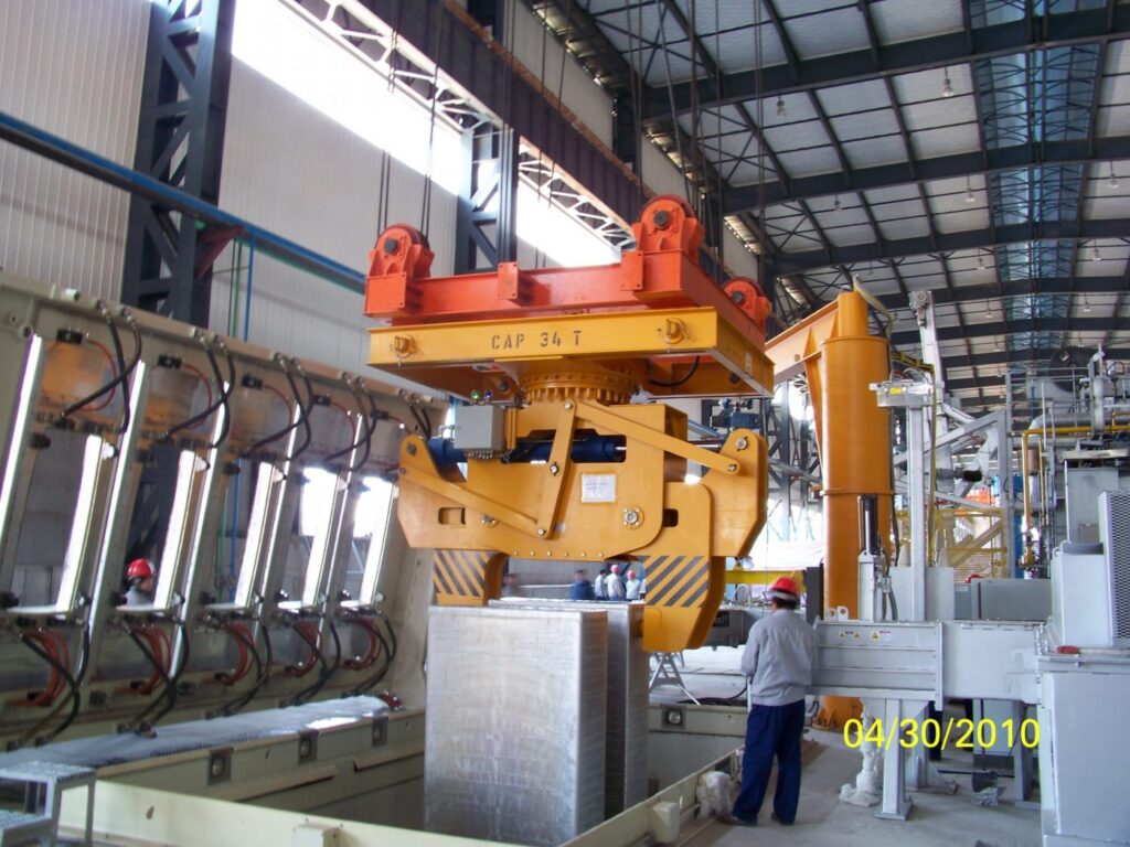 Blockzange, Doppel-Blockzange Blockheber, Knüppelzange, Barrenzange, Brammenzange, Lastaufnahmemittel