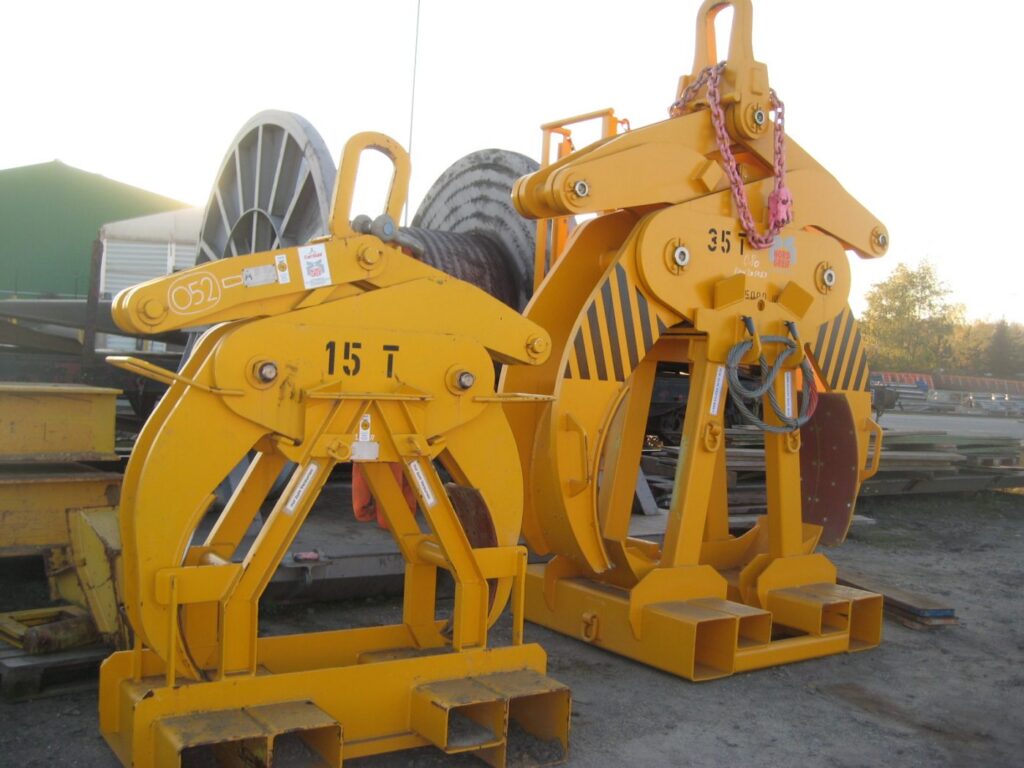 Rundprofilzange, Rechteckprofilzange, Wendezange, Schienenzange, Kartonzange, Holzstammzange, Profilzange, Trägerzange, Hebezange, Brammenzange, Blockzange, Lastaufnahmemittel